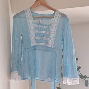 SOLD Vintage Sheer Folk Boho Blouse